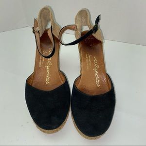 Gaimo Wedge Black Sandals 39 US size 8.5